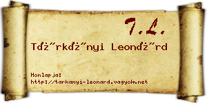 Tárkányi Leonárd névjegykártya